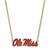 LogoArt University of Mississippi Necklace - Sterling Silver Gold-Tone Ole Miss Lg Enameled Pendant 18 Inch