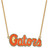 LogoArt University of Florida Necklace - Sterling Silver Gold-Tone Gators Script Large Enameled Pendant 18 Inch