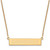 LogoArt University of Georgia Necklace - Sterling Silver Gold-Tone Small Bar 18 Inch