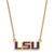 LogoArt Louisiana State University Necklace - Sterling Silver Gold-Tone L-S-U Small Enameled Pendant 18 Inch