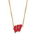 LogoArt University of Wisconsin Necklace - Sterling Silver Gold-Tone Letter W Large Enameled Pendant 18 Inch