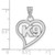 Sterling Silver K9 Heart Pendant - View 3