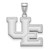 LogoArt University of Evansville Pendant - Sterling Silver Rhodium-Plated Purple Aces Large