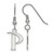 LogoArt Pepperdine University French Wire Earrings - Sterling Silver Rhodium-Plated Letter P Small Dangle Wire, 31 mm