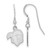 LogoArt Seton Hall University French Wire Earrings - Sterling Silver Rhodium-Plated Pirate Small Dangle Wire, 32 mm