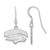 LogoArt University of Nevada French Wire Earrings - Sterling S. Rhodium-Plated Small Dangle, 33 mm