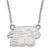 Sterling Silver Rhodium-Plated LogoArt Saint Joseph'S University Hawks Small Pendant 18 Inch Necklace