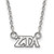 LogoArt Zeta Tau Alpha Necklace - Sterling Silver Rhodium-Plated Sorority Greek Letters Extra Small Pendant 18 Inch