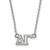 LogoArt Delta Gamma Necklace - Sterling Silver Rhodium-Plated Sorority Greek Letters Medium Pendant 18 Inch