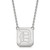 LogoArt Duquesne University Necklace - Sterling Silver Rhodium-Plated Letter D Large Pendant 18 Inch