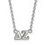 LogoArt Delta Zeta Necklace - Sterling Silver Rhodium-Plated Sorority Greek Letters Medium Pendant 18 Inch