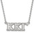 LogoArt Kappa Kappa Gamma Necklace - Sterling Silver Rhodium-Plated Sorority Greek Letters Medium Pendant 18 Inch