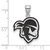 LogoArt Seton Hall University Pendant - Sterling Silver Rhodium-Plated Pirate Large Enameled - View 2