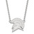 LogoArt San Jose State University Necklace - Sterling Silver Rhodium-Plated Spartan Large Pendant 18 Inch