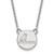 LogoArt Samford University Necklace - Sterling Silver Rhodium-Plated Small Disc Pendant 18 Inch