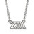 LogoArt Zeta Tau Alpha Necklace - Sterling Silver Rhodium-Plated Sorority Greek Letters Medium Pendant 18 Inch