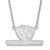 LogoArt Eastern Illinois University Necklace - Sterling Silver Rhodium-Plated Large Pendant 18 Inch
