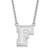 LogoArt Fordham University Necklace - Sterling Silver Rhodium-Plated Letter F Large Pendant 18 Inch