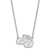 LogoArt Gonzaga University Necklace - Sterling Silver Rhodium-Plated G-U Bulldog Large Pendant 18 Inch