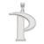 LogoArt Pepperdine University Pendant - Sterling Silver Rhodium-Plated Letter P Extra Large
