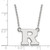 LogoArt Rutgers University Necklace - Sterling Silver Rhodium-Plated Letter R Small Pendant 18 Inch - View 2