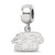 Sterling Silver Rhodium-Plated LogoArt Saint Joseph'S University Hawks Extra Small Dangle Bead Charm