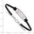 LogoArt Texas Christian University Bracelet - Sterling Silver Rhodium-Plated T-C-U Small Center Black Leather 7 Inch with Extender - View 2
