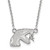 Sterling Silver Rhodium-Plated LogoArt Florida A and M University Rattler Small Pendant 18 Inch Necklace