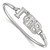 LogoArt Gamma Phi Beta Bracelet - Sterling S. Rhodium-Plated Large Hook and Clasp Bangle