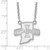 LogoArt Indiana State University Necklace - Sterling Silver Rhodium-Plated Sycamores Large Pendant 18 Inch - View 3