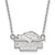 LogoArt Longwood University Necklace - Sterling Silver Rhodium-Plated Lancers Small Pendant 18 Inch