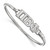 LogoArt Pi Beta Phi Bracelet - Sterling Silver Rhodium-Plated Small Hook and Clasp Bangle