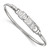 LogoArt Phi Sigma Sigma Bracelet - Sterling S. Rhodium-Plated Small Hook and Clasp Bangle