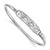 LogoArt Sigma Sigma Sigma Bracelet - Sterling S. Rhodium-Plated-P Small Hook and Clasp Bangle