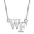 LogoArt Wake Forest University Necklace - Sterling Silver Rhodium-Plated W-F Small Pendant 18 Inch