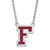 LogoArt Fordham University Necklace - Sterling Silver Rhodium-Plated Letter F Large Enameled Pendant 18 Inch