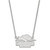 LogoArt Longwood University Necklace - Sterling Silver Rhodium-Plated Lancers Large Pendant 18 Inch