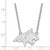 LogoArt Montana State University Necklace - Sterling Silver Rhodium-Plated Bobcat Large Pendant 18 Inch - View 2