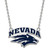 LogoArt University of Nevada Necklace - Sterling Silver Rhodium-Plated -Reno Large Enameled Pendant 18 Inch