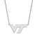LogoArt Virginia Tech Necklace - Sterling Silver Rhodium-Plated V-T Large Pendant 18 Inch