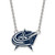 LogoArt Columbus Blue Jackets Necklace - Sterling Silver Rhodium-Plated Large Enameled Pendant 18 Inch