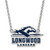LogoArt Longwood University Necklace - Sterling Silver Rhodium-Plated Lancers Large Enameled Pendant 18 Inch