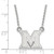 LogoArt Miami University Necklace - Sterling Silver Rhodium-Plated Ohio Letter M Small Pendant 18 Inch - View 2