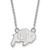 LogoArt University of Colorado Necklace - Sterling Silver Rhodium-Plated Buffalo Small Pendant 18 Inch