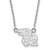 LogoArt University of Kansas Necklace - Sterling Silver Rhodium-Plated Jayhawk Small Pendant 18 Inch, 13 mm Wide - SS011UKS-18