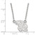 LogoArt University of Kansas Necklace - Sterling Silver Rhodium-Plated Jayhawk Small Pendant 18 Inch, 13 mm Wide - SS011UKS-18 - View 2