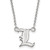 LogoArt University of Louisville Necklace - Sterling Silver Rhodium-Plated Letter L Small Pendant 18 Inch