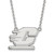 LogoArt Central Michigan University Necklace - Sterling Silver Rhodium-Plated Letter C Large Pendant 18 Inch