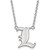 LogoArt University of Louisville Necklace - Sterling Silver Rhodium-Plated Letter L Large Pendant 18 Inch