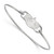 LogoArt Vancouver Canucks Bracelet - Sterling Silver Rhodium-Plated Small Center 7 Inch Wire Bangle